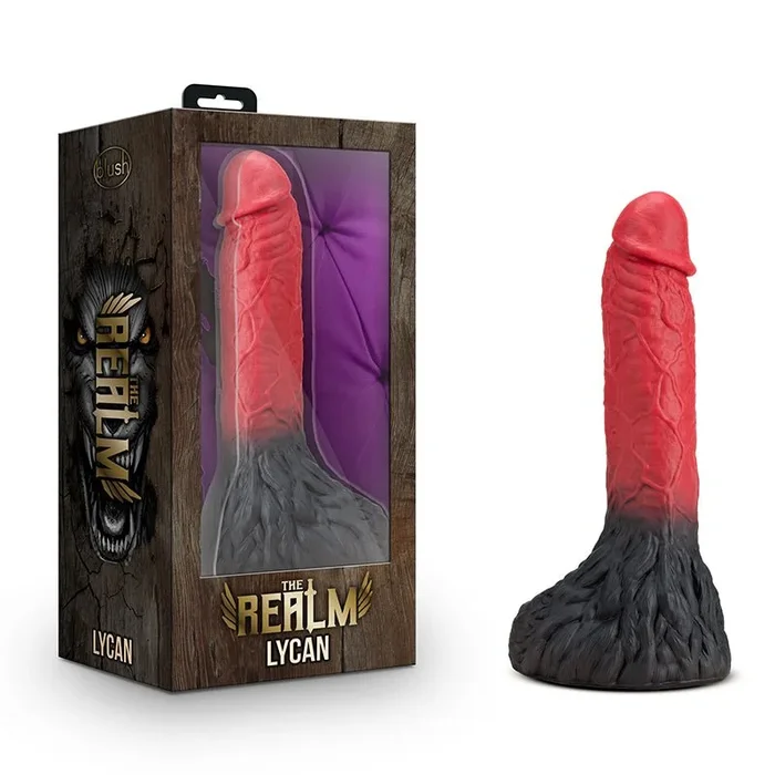 The Realm Lycan 10.5 in. Silicone Lock On Fantasy Werewolf Dildo Red