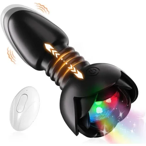 Thrusting LED Vibrating Plug