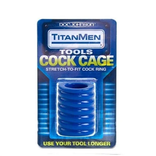 Titanmen Cock Cage Blue – Male Cock Ring Sleeve