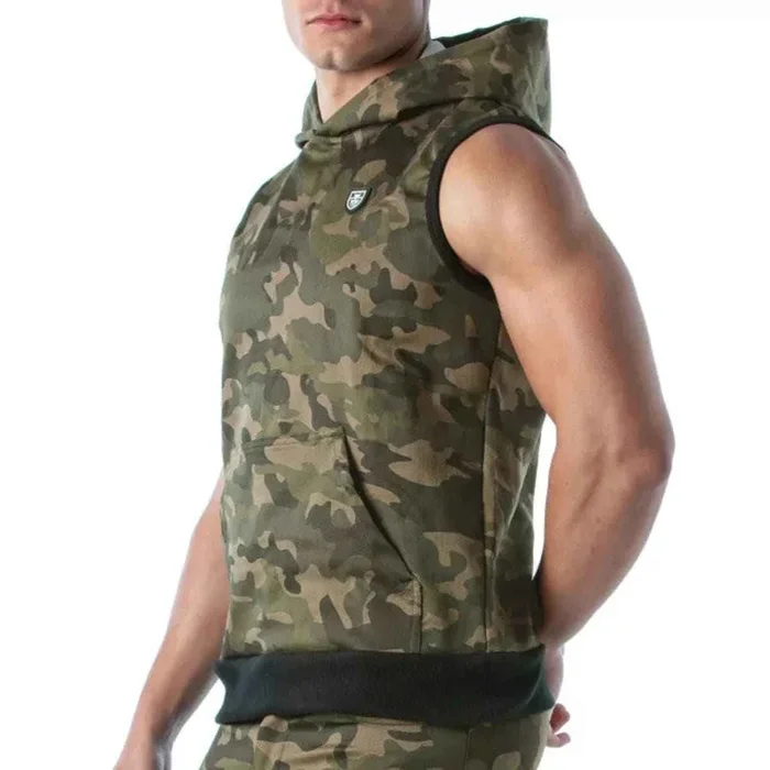 TOF Paris Army Sleeveless Hoodie – Size : L