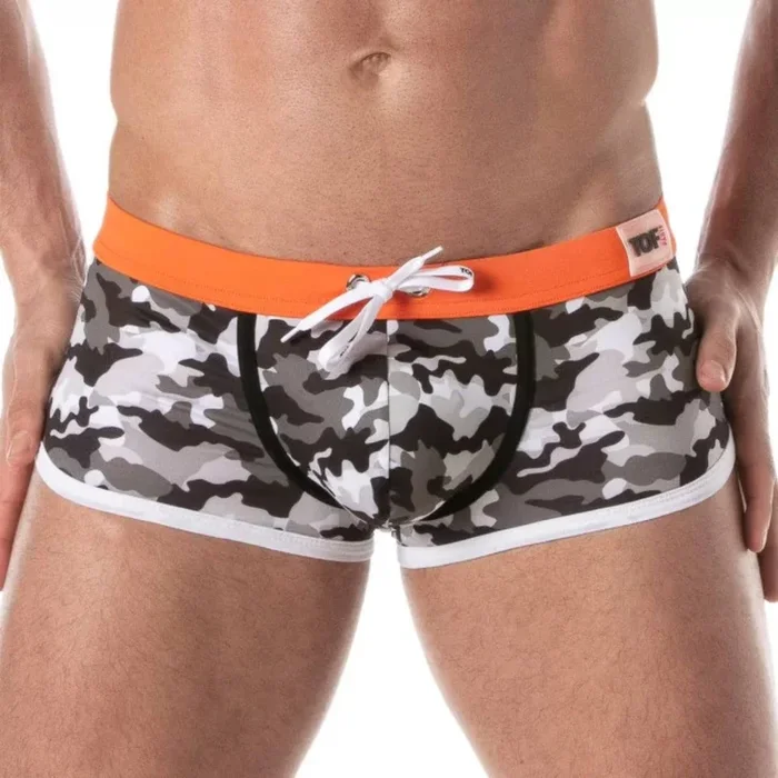 TOF Paris Iconic Swim Trunks – Grey Camouflage – Size : S