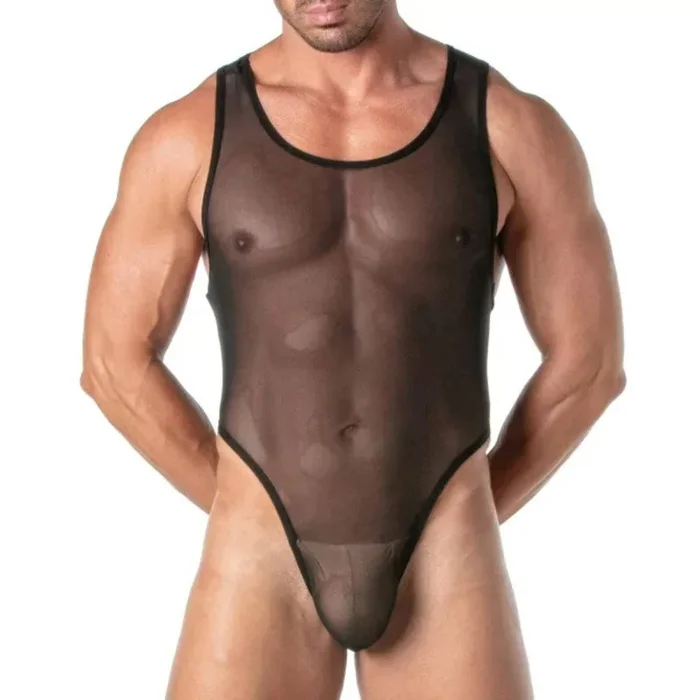 TOF Paris Men’s Mesh Body Thong – Size : M