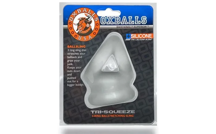 Tri Squeeze Cocksling Ballstretcher Clear Ice