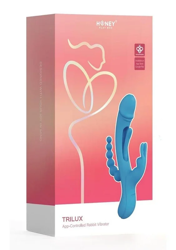 Trilux Kinky Finger Rechargeable Silicone Rabbit Vibrator with Anal Beads Female Anal Sex