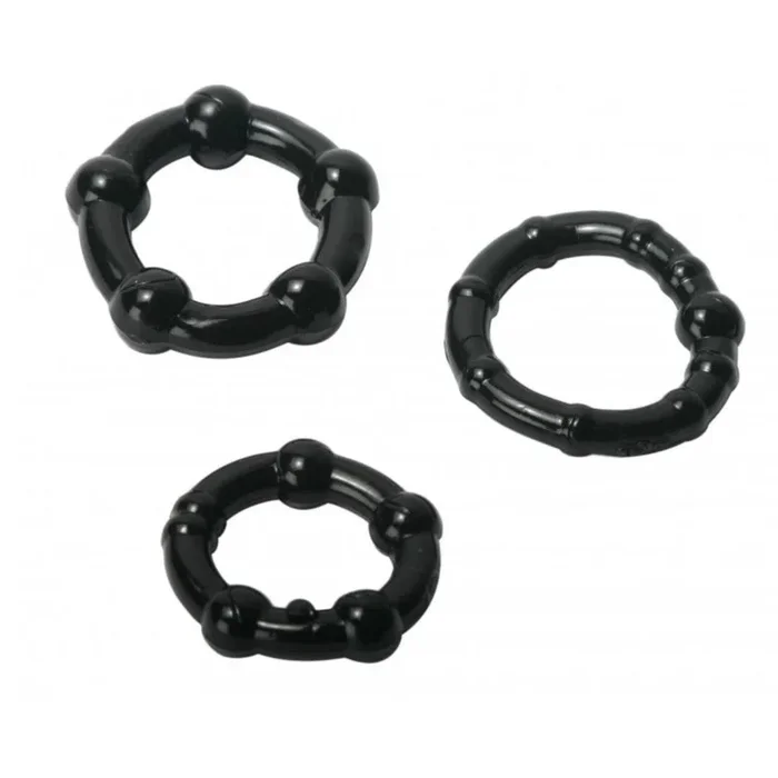 Trinity For Men Penis Rings Set Of 3 Tpr Black