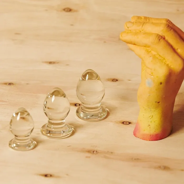 Triplets 3 Piece Glass Anal Plug Kit