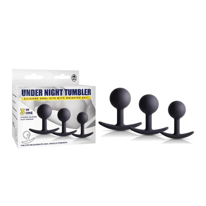 Under Night Tumbler Butt Plug Set – Black