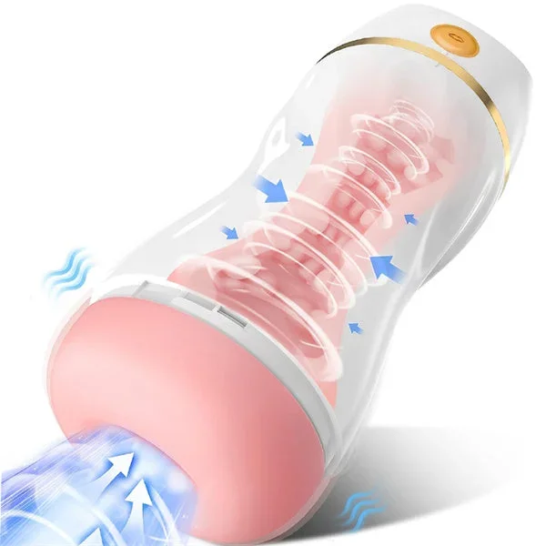 Upgraded 7 Vibration & Suction Stroker White