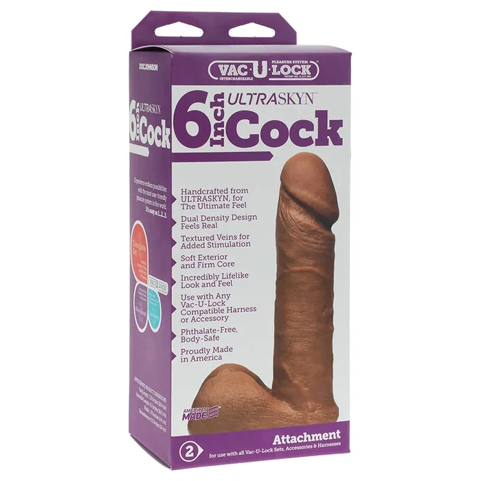 Vac-U-Lock – 6-Inch ULTRASKYN Cock Brown