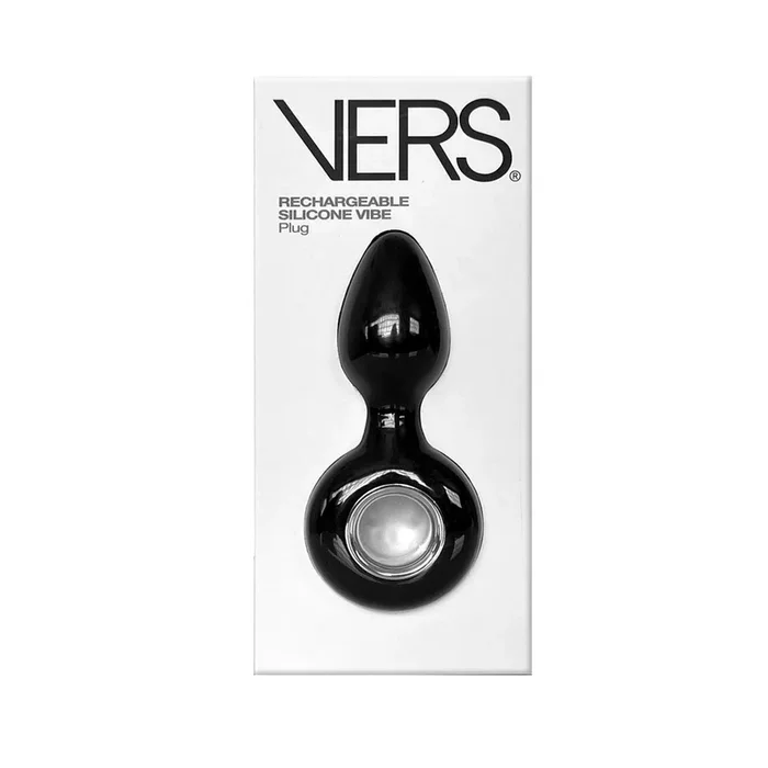 VERS Rechargeable Silicone Plug Vibe – Black 12.5 cm USB Rechargeable Vibrating Butt Plug