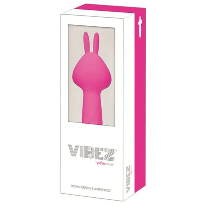 Vibez Rabbit Wand Muliti Function USB Rechargable Cord Included Silicone Waterproof Pink