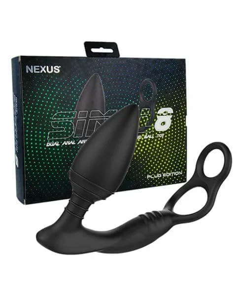 Vibrating Butt Plug W/Stretchy Ball & Cock Ring Nexus SIMUL8 Plug Edition