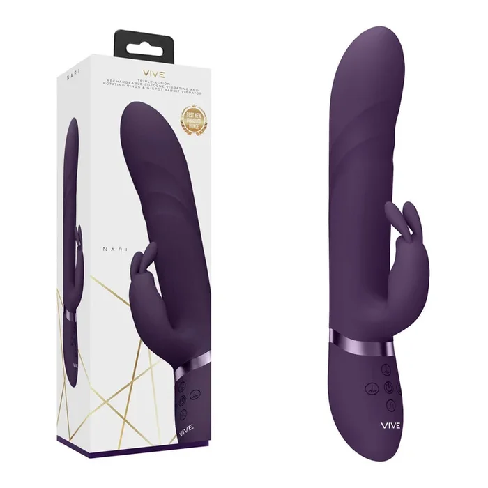 VIVE Nari – Purple – Purple 24.1 cm USB Rechargeable Rabbit Vibrator