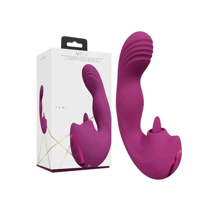 VIVE Yumi G-Spot Vibrator with Tongue – Pink