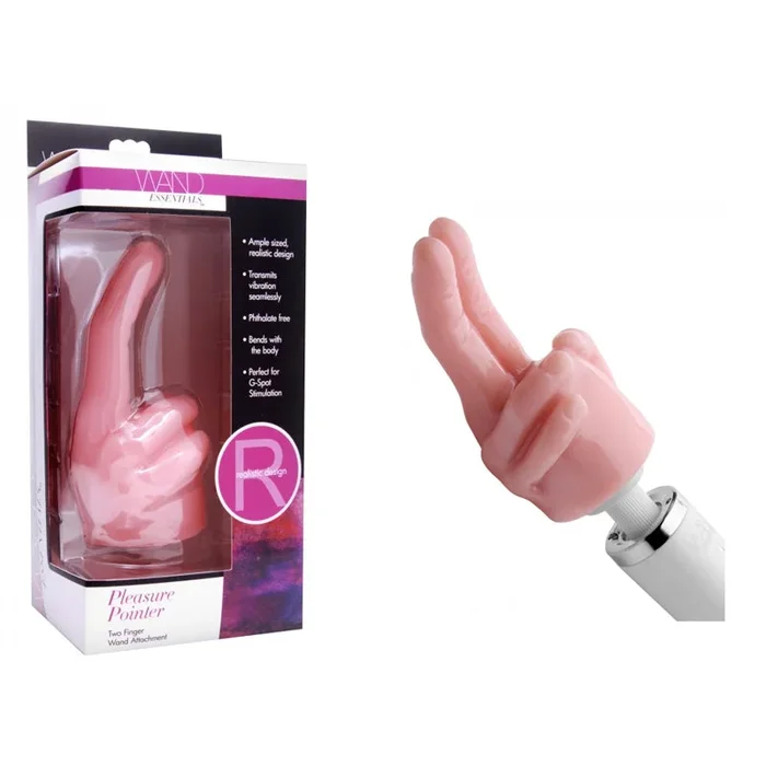 Wand Essentials Pleasure Pointer Two Finger Wand Attachment (Pink)