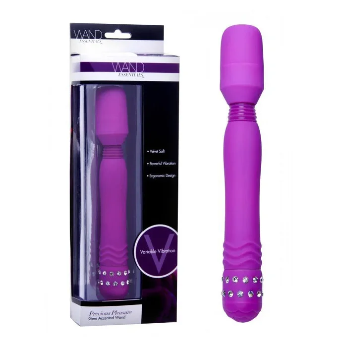 Wand Essentials Precious Pleasure Gem Accented Wand (Purple)