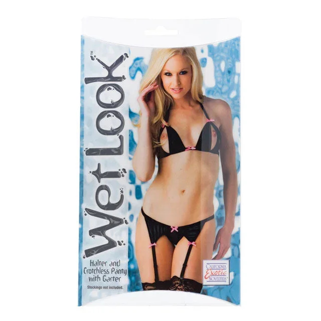 Wet Look* Bra & Garter