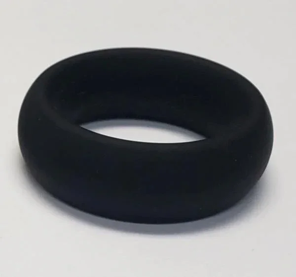 Wide Silicone Donut Ring Black 2 “