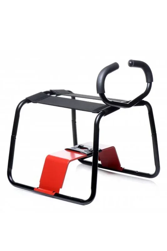XR Brands – Lovebotz – Bangin Bench EZ Ride Sex Stool With Handles – Black/Red