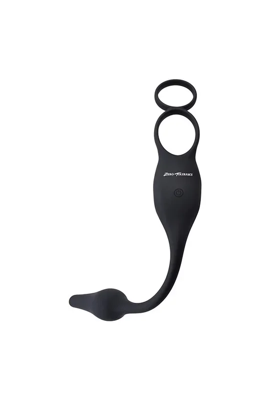 Zero Tolerance – Plug & Tug Cockring with Vibrating Butt Plug – Black